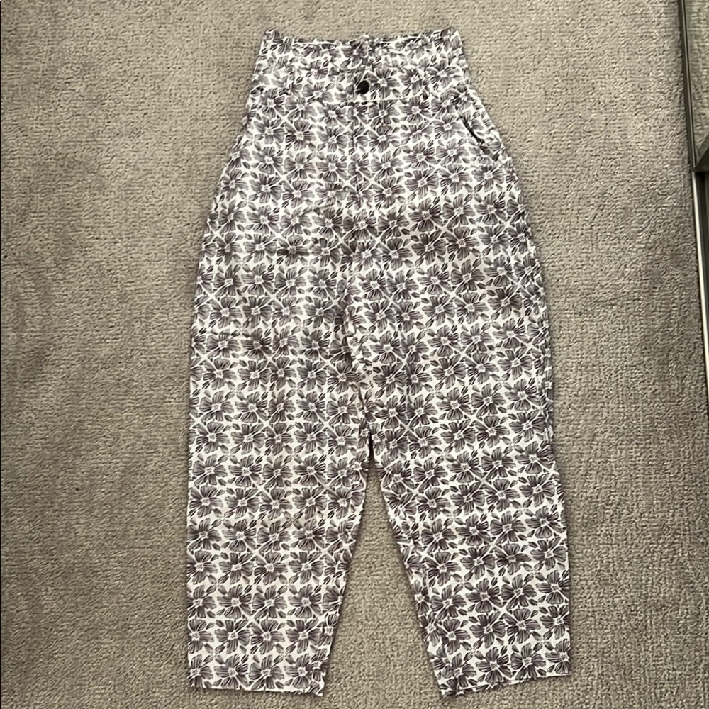 Acacia Swimwear Geo Block Benson white and dark purple Patterned Trousers small